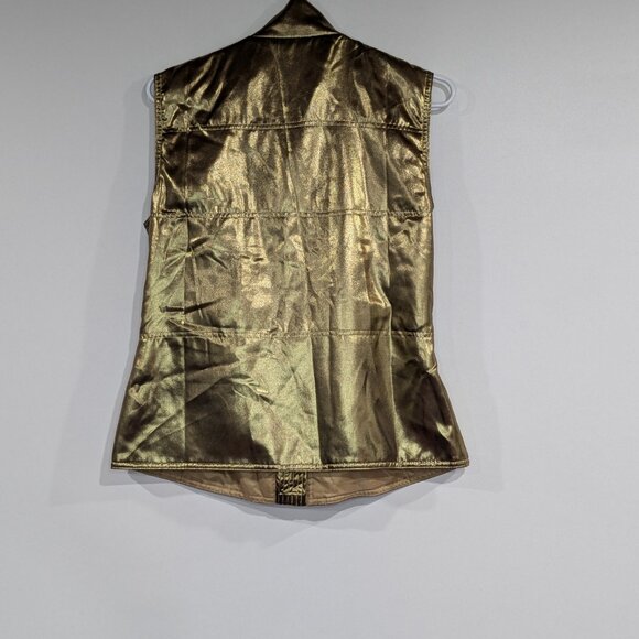 DG2 by Diane Gilman Vest with Belt Gold Size Small - Picture 2 of 3